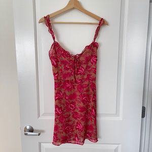 White Fox BoutiqueSweet Fling Mini Dress Fuchsia Pink Print